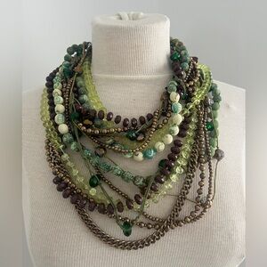 ABS Allen Schwartz Multi Layer Necklace 50” long Multi-Strand Beaded Necklace
